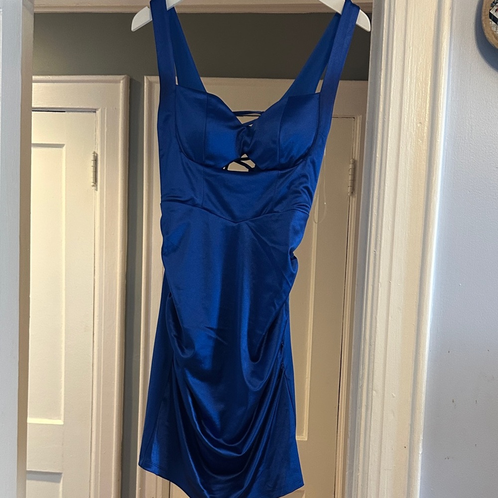 Elegant Blue Sleeveless Dress